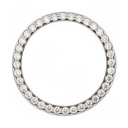 Diamant-Uhrenlünette 1,5 Karat 28 mm Passend für Rolex Datejust Echt Natürlich Edelstahl Rundes Pavé