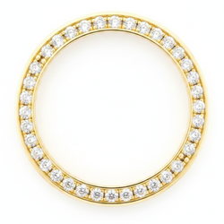 Diamant-Uhrenlünette 1 Karat 28 mm passend für Rolex Datejust Echtes natürliches 14 Karat Gelbgold Rundes Pavé