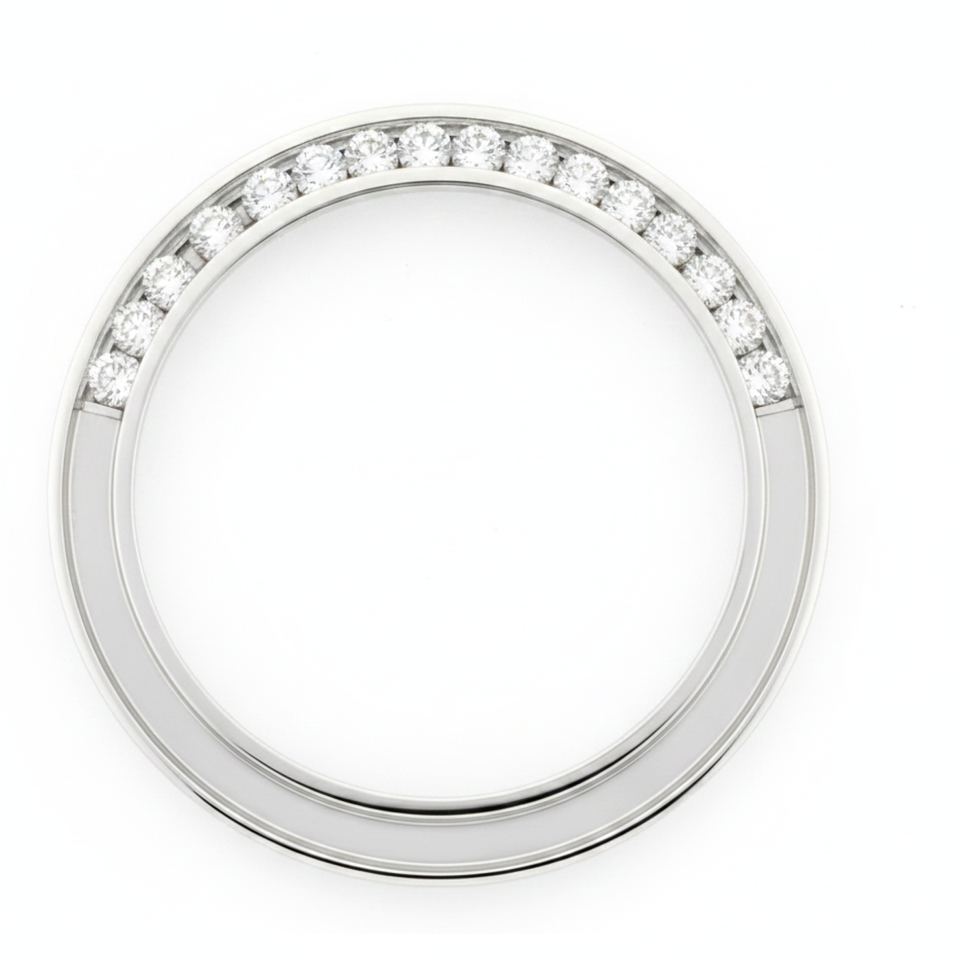 Diamant-Uhrenlünette 1 Karat 28 mm passend für Rolex Datejust – Echte natürliche Diamanten, Edelstahl, runde Kanalfassung