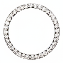 Diamant-Uhrenlünette 1 Karat 28 mm passend für Rolex Datejust Echter Edelstahl Rundes Pavé