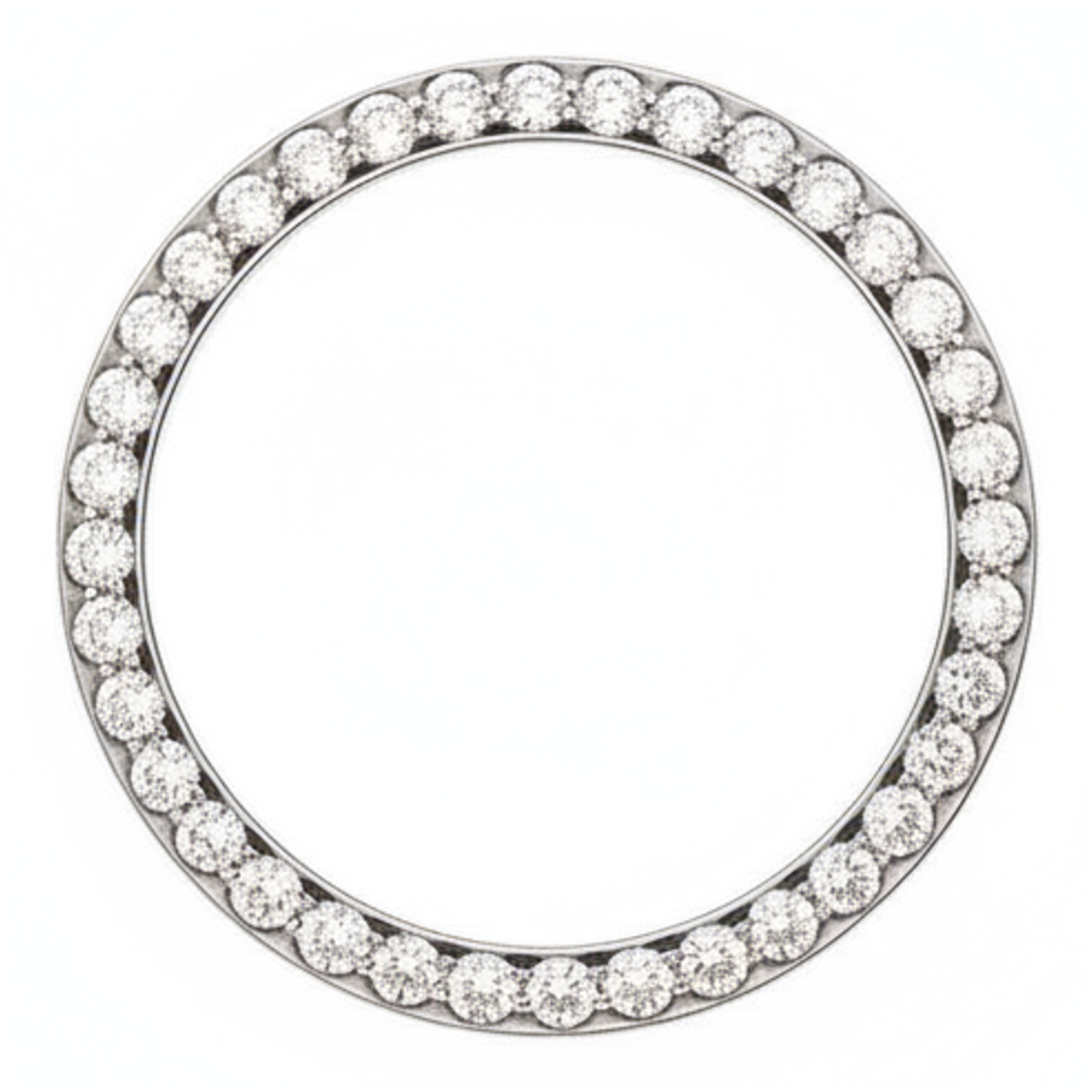 Diamant-Uhrenlünette 1 Karat 28 mm passend für Rolex Datejust Echter Edelstahl Rundes Pavé