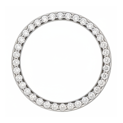 Diamant-Uhrenlünette 2 Karat 28 mm passend für Rolex Datejust Natürliches 14 Karat Weißgold Rund Pavé