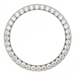 Diamant-Uhrenlünette 2 Karat 28 mm passend für Rolex Datejust Echt Natürlich Edelstahl Rundes Pavé