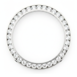Diamant-Uhrenlünette 2 Karat 28 mm passend für Rolex Datejust Echter Edelstahl Runde Kanalfassung