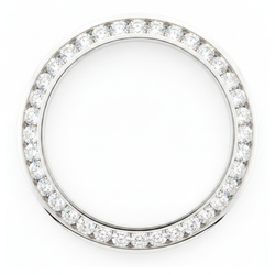 Diamant-Uhrenlünette 3 Karat 28 mm passend für Rolex Datejust Echt Natürlich Edelstahl Runde Kanalfassung