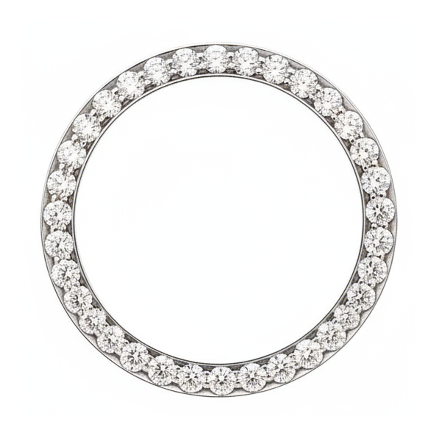 Diamant-Uhrenlünette 3 Karat 28 mm Passend für Rolex Datejust Echter Natürlicher Edelstahl Rundes Pavé