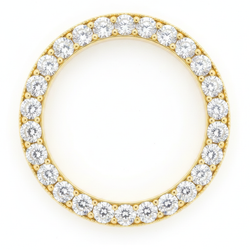 Diamant-Uhrenlünette 3 Karat 28 mm Passend für Rolex Datejust Echtes Natürliches 14K Gelbgold Rund Pavé