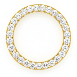 Diamant-Uhrenlünette 5 Karat 28 mm passend für Rolex Datejust, echtes natürliches 14K Gelbgold, rundes Pavé