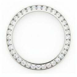 Diamant-Uhrenlünette 5 Karat 28 mm passend für Rolex Datejust, echt, natürlich, Edelstahl, runde Kanalfassung