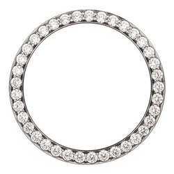 Diamant-Uhrenlünette 5 Karat 28 mm passend für Rolex Datejust aus echtem Edelstahl, rund, Pavé