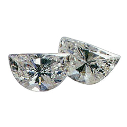 Natürliche, aus der Erde gewonnene Diamanten, F VS1, Halbmondschliff, 0,50 Karat, Paar lose Halbmond-Diamanten