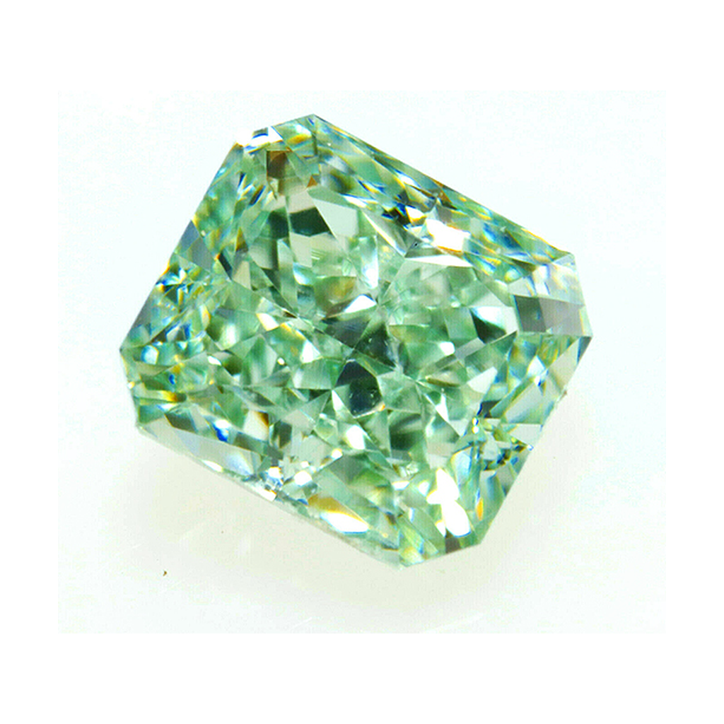 Natürlicher aus der Erde gewonnener grüner Diamant 2 Karat Radiantschliff Lose Behandelt
