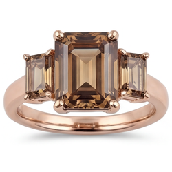14 Karat Roségold Champagner Wüsten-Diamant Edler Diamant