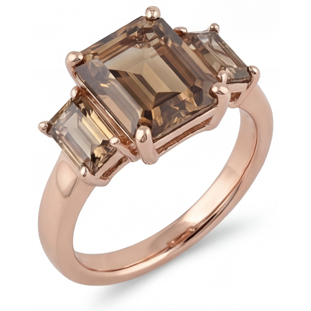 Eleganter Dreisteinring 3,50 Karat – Frontansicht