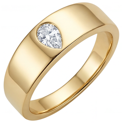 Naturreiner Edler Diamant Einzelstein-Ring – 14K Gelbgold 0,75