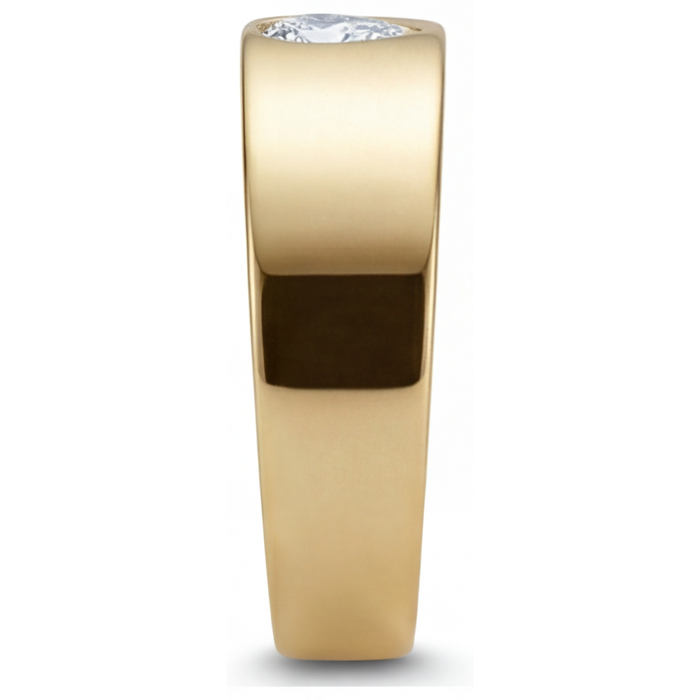 Tropfen-Schliff Edler Diamant Ring in 14K Gelbgold – Draufsicht