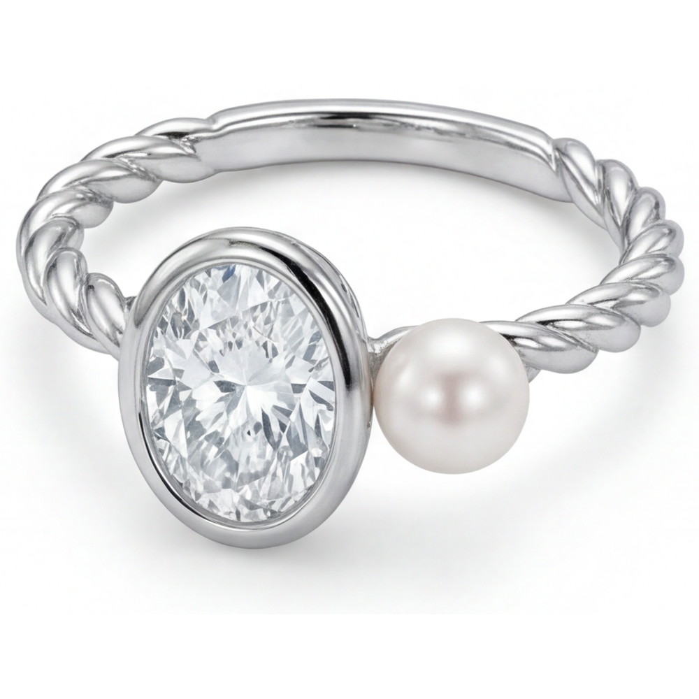 Naturreiner Edler Diamant Einzelstein-Ring 1,50 Karat 14K Weißgold – Seitenansicht