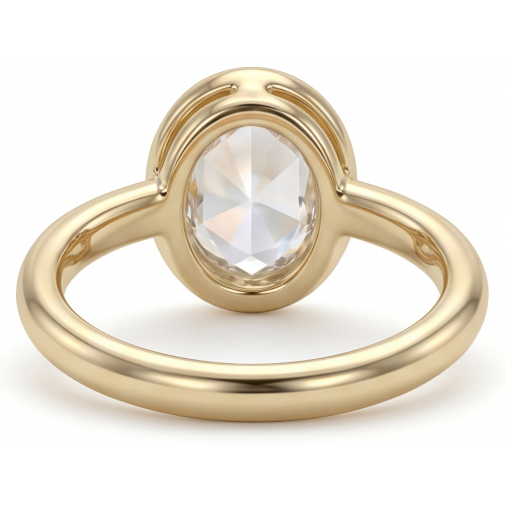 Naturreiner Edler Diamant Einzelstein-Ring – Profilansicht