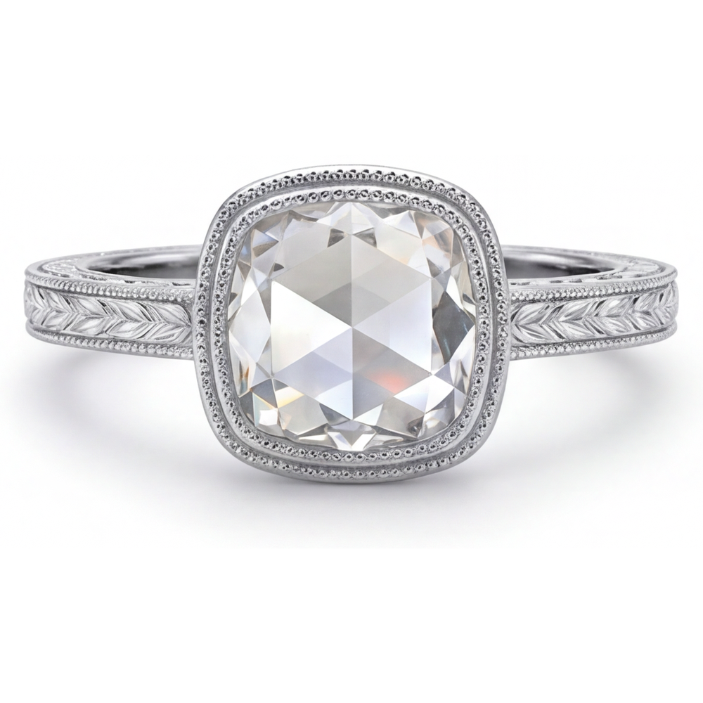Authentischer Edler Diamant Halo-Ring 3,25 Karat 14K Weißgold – Hauptansicht