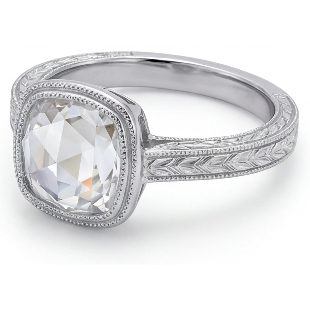 Luxuriöser Edler Diamant Halo-Ring 3,25 Karat – Schrägansicht