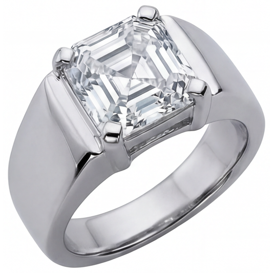 Edler Diamant Herren-Ring 5-Karat 14 Karat Weißgold – Hauptansicht