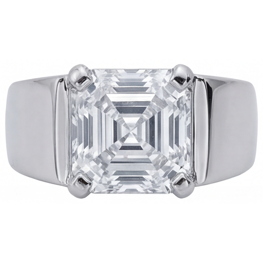 Herren-Ring 14 Karat Weißgold mit Edler Diamant – Frontansicht