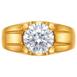 Edler Diamant im Rund-Brillant Herrenring 2 Karat – 24K Yellow