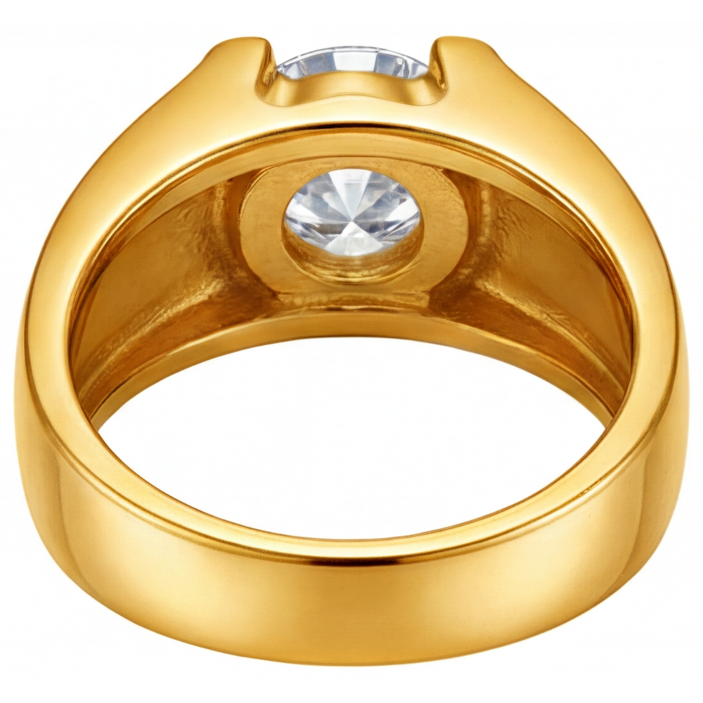 Erdgewonnener Edler Diamant Herrenring – Profilansicht