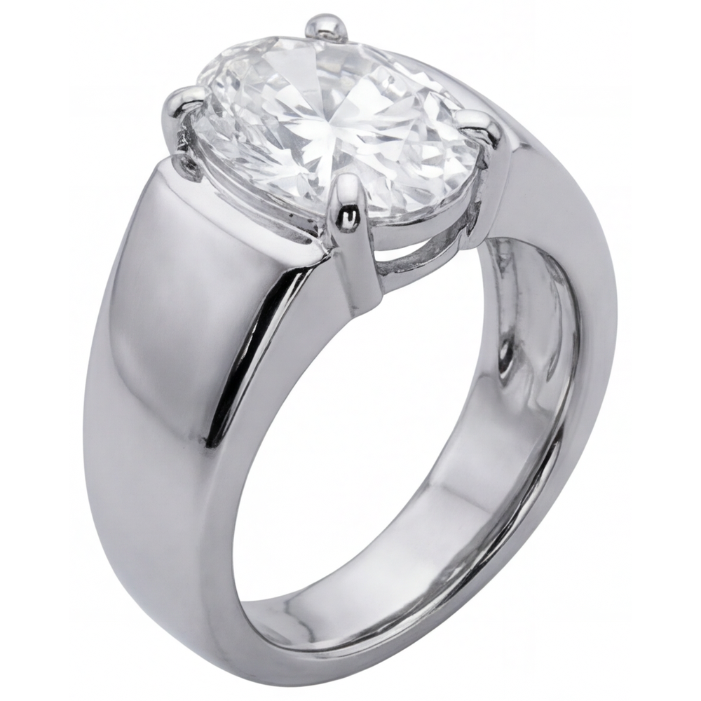 Edler Diamant Herrenring – Schrägansicht