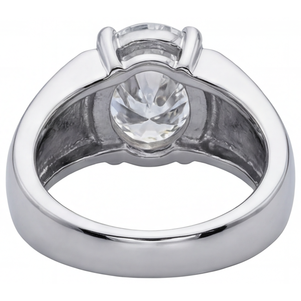 Oval Edler Diamant Ring in 14K Weißgold – Detailansicht
