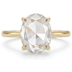 14K Gelbgold Edler Diamant Ring – 4,25-Karat Oval