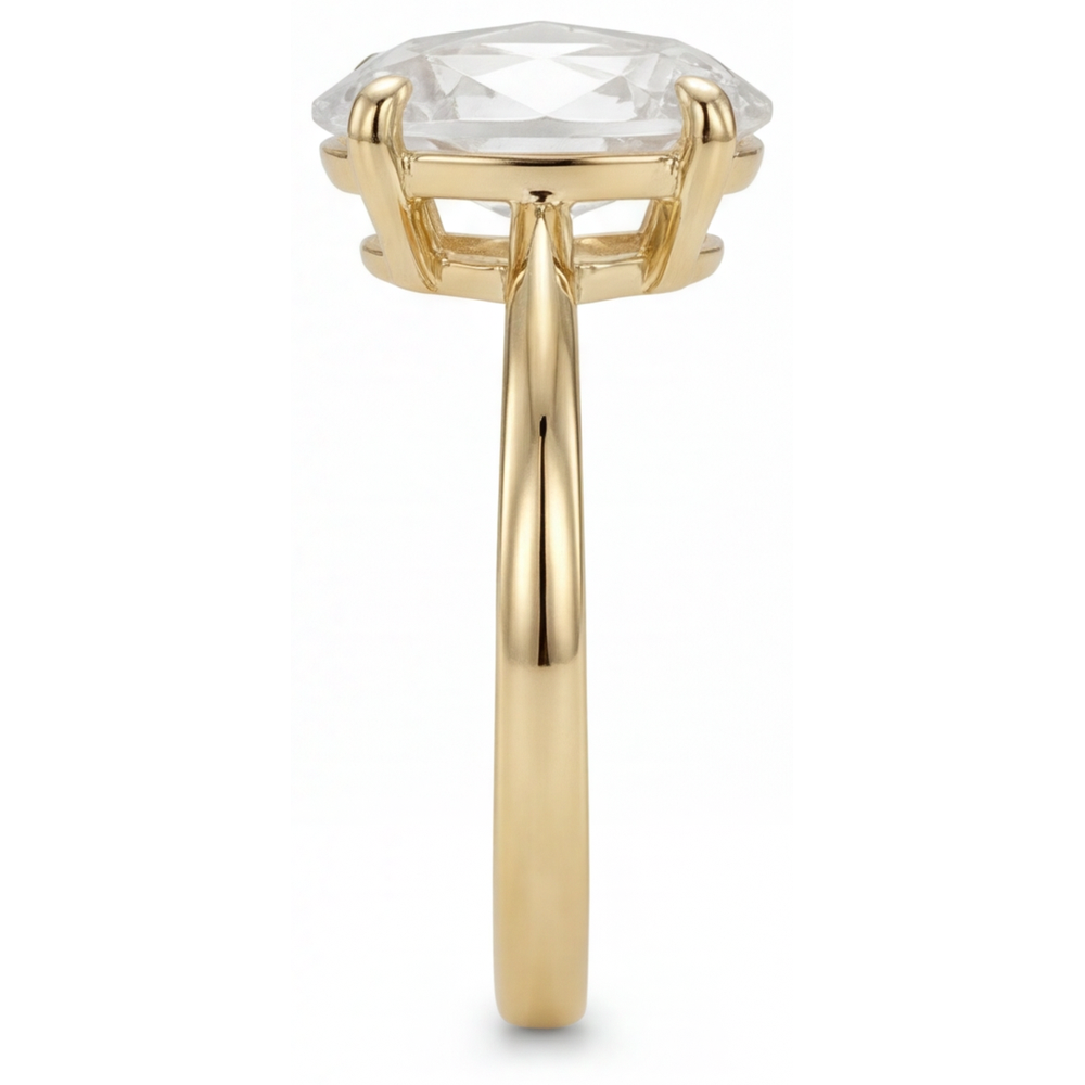 Ring 14K Gelbgold mit Edler Diamant – Schrägansicht