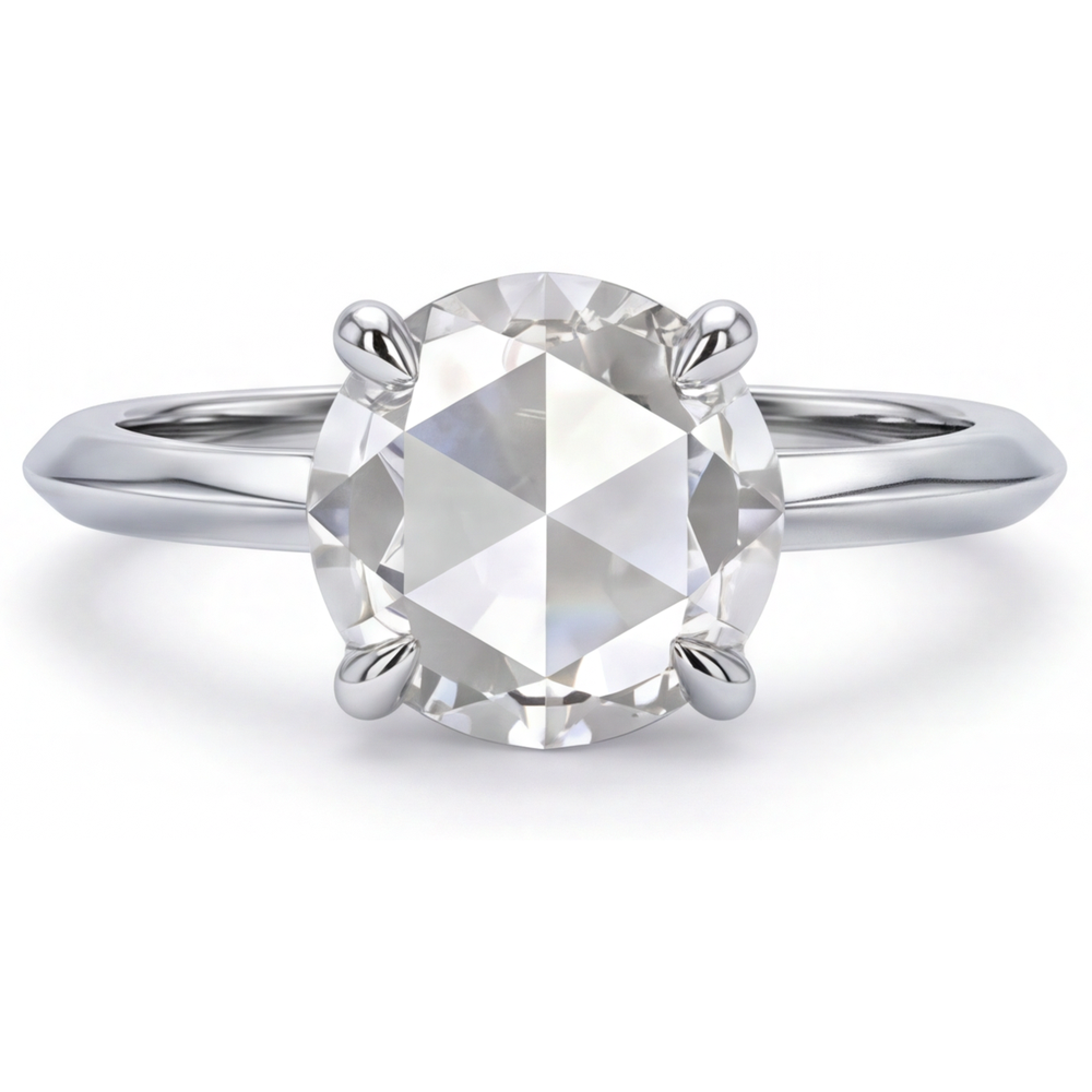 Edler Diamant Brillantschliff Solitär-Ring in 14K Weißgold – Hauptansicht