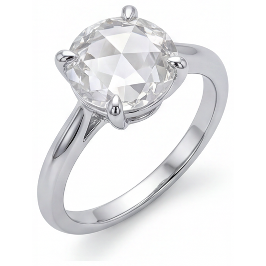 Edler Diamant Solitär-Ring 4-Karat 14K Weißgold – Frontansicht