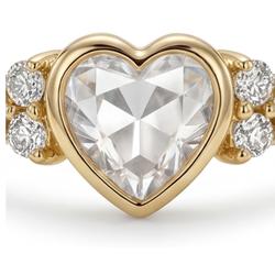 Antiker Rosen-Schliff Edler Diamant Solitär-Ring mit Akzenten