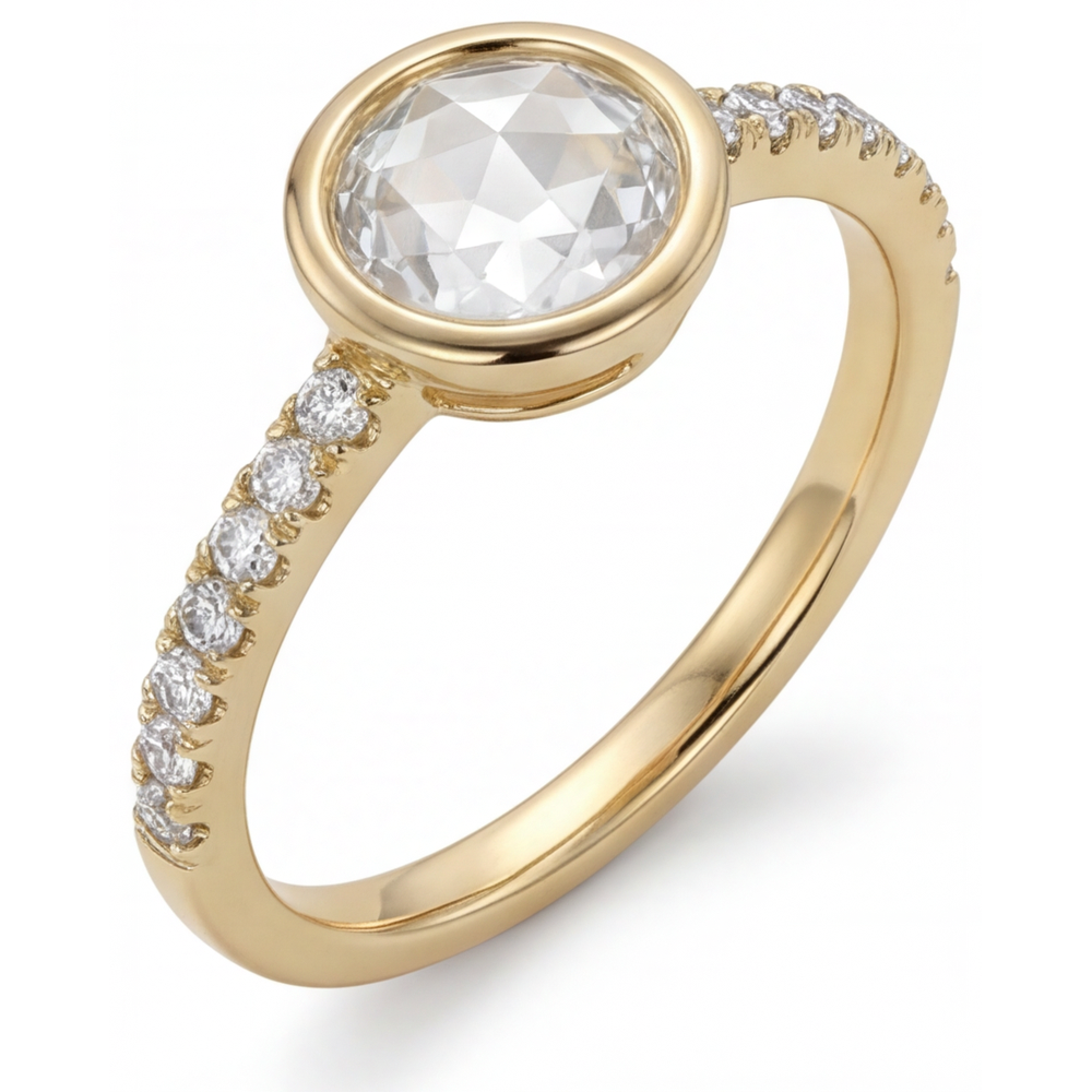 Echter Edler Diamant Solitär-Verlobungsring 1,50 Karat 14K Gelbgold – Frontansicht