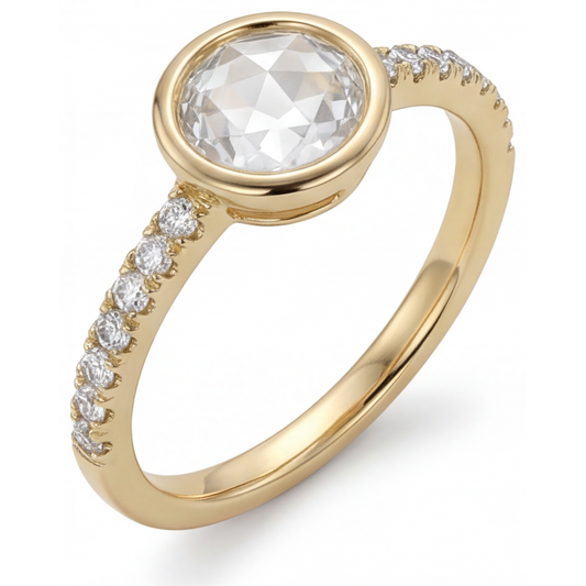 Echter Edler Diamant Solitär-Verlobungsring 1,50 Karat 14K Gelbgold – Frontansicht