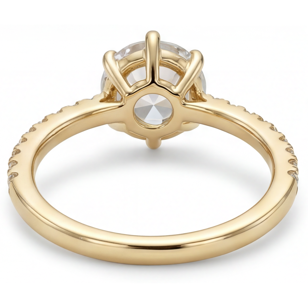 Erdgewonnener Edler Diamant Solitär-Verlobungsring 2,25 Karat 14 Karat Gelbgold – Schrägansicht