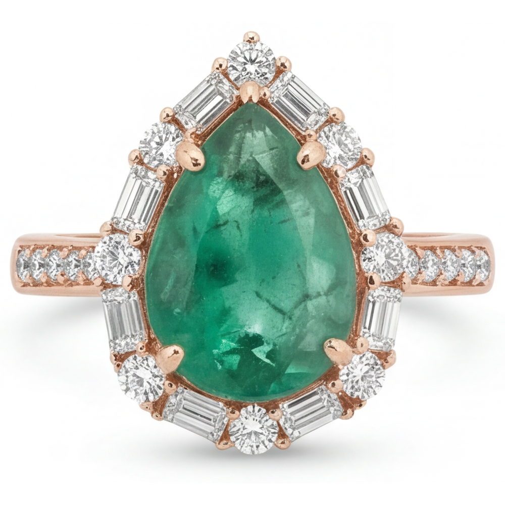 Handgefertigter Halo-Fassung Ring 5 Karat – Seitenansicht