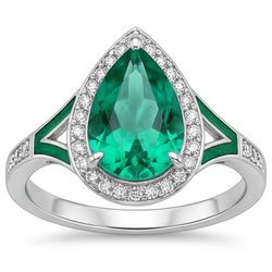 Luxuriöser VVS Reinheit Edler Smaragd Schmuckstein-Ring – 2