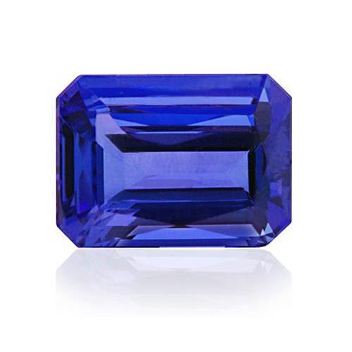 Smaragd-Schliff Blauer Tansanit Ring in Gold – Hauptansicht
