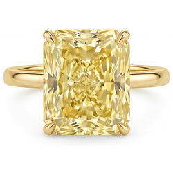 Fancy Gelber Diamant im Radiant-Schliff Einzelstein-Ring 2 Karat