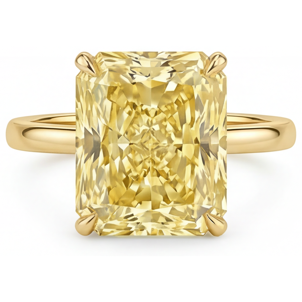 Zeitloser Fancy Gelber Diamant Einzelstein-Ring 2 Karat – Hauptansicht