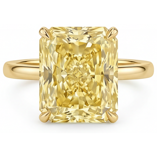 Zeitloser Fancy Gelber Diamant Einzelstein-Ring 2 Karat – Hauptansicht