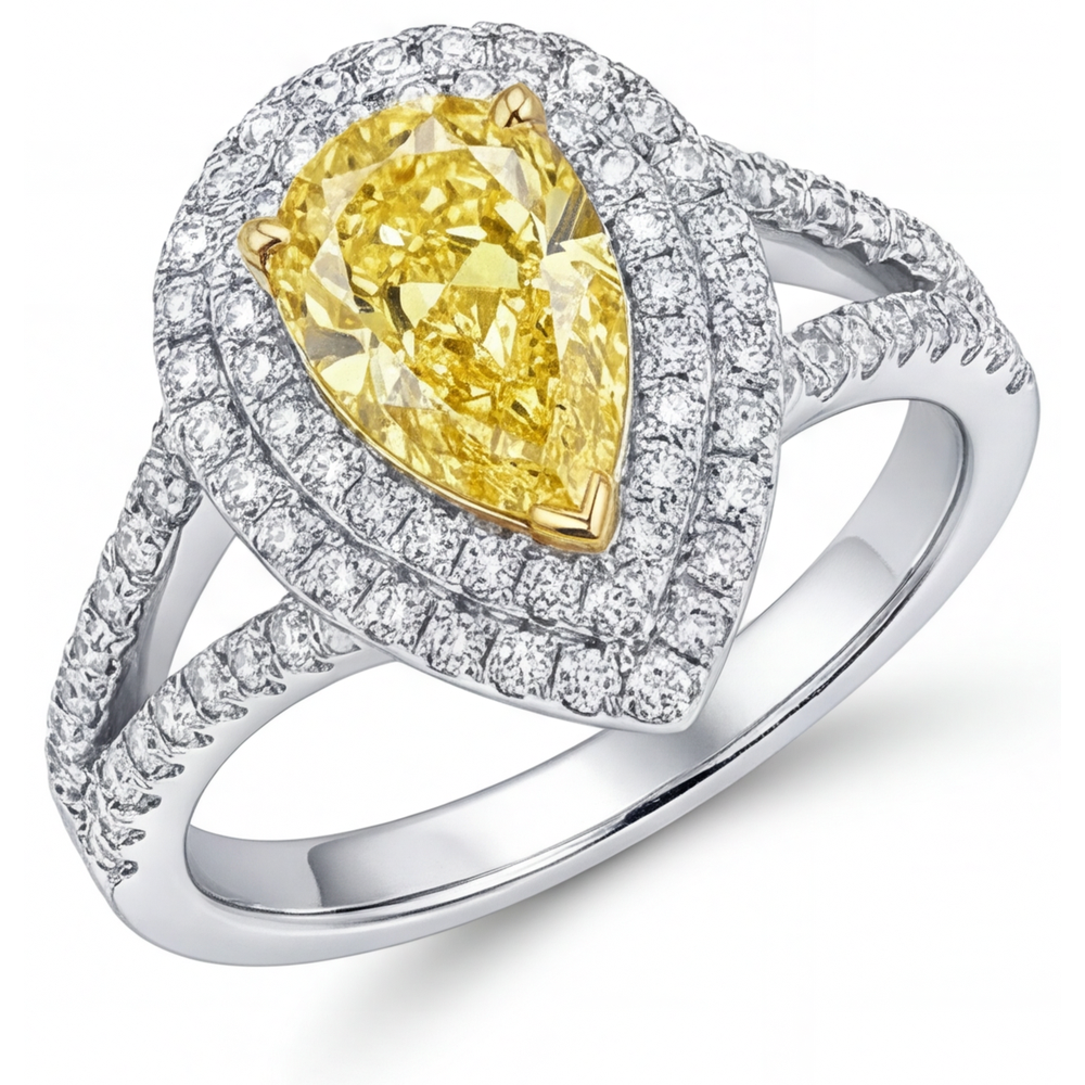 Stilvoller Halo-Ring 1,50 Karat – Hauptansicht
