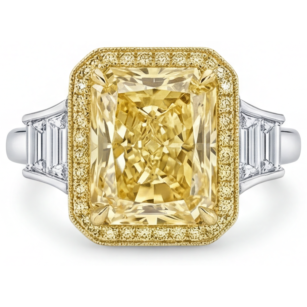 Exquisiter Fancy Gelber Diamant Ring 2 Karat – Hauptansicht
