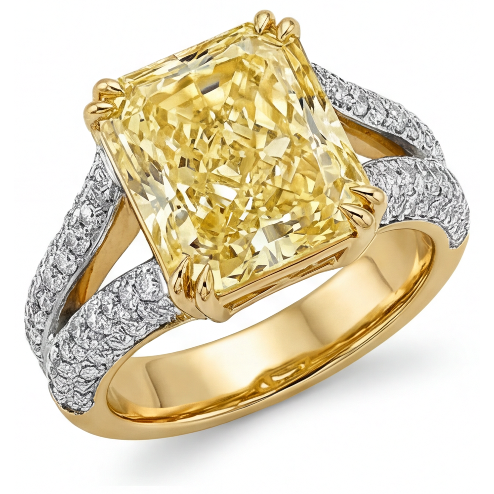 Brillanter Fancy Gelber Diamant Ring 2 Karat – Hauptansicht