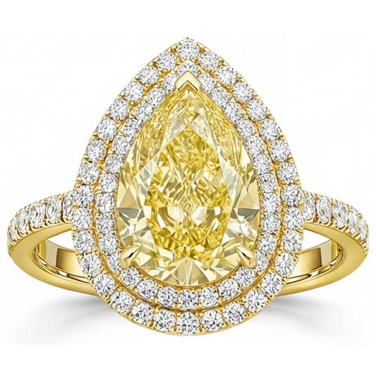 Erdgewonnener Fancy Gelber Diamant Schmuck-Ring – Frontansicht
