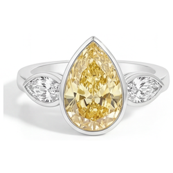 Naturreiner VVS Reinheit Fancy Gelber Diamant Schmuck-Ring 2,75