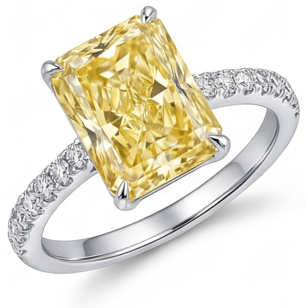 Brillanter Fancy Gelber Diamant Schmuck-Ring 3 Karat – Hauptansicht